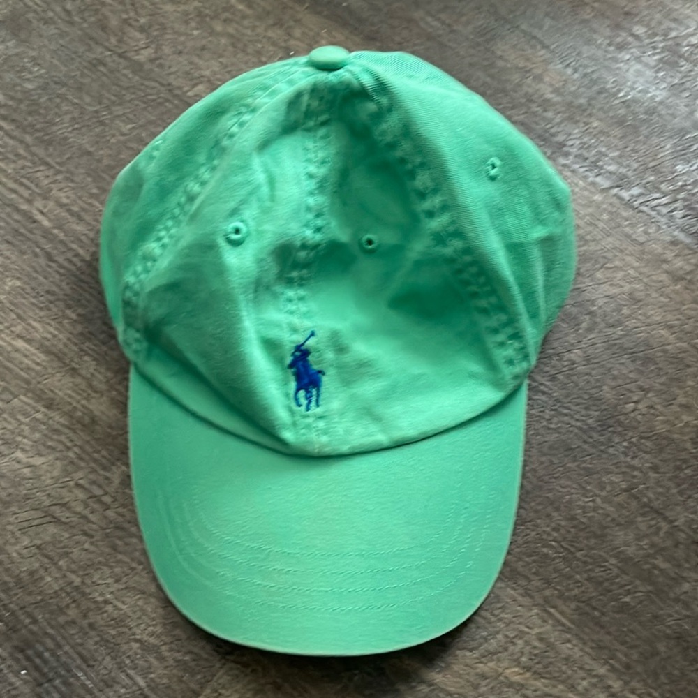 Polo by Ralph Lauren Bright Green Hat with Blue Embroidery